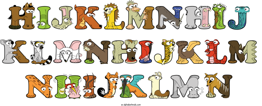 Hijklmnhij Klmnhijklm Nhijklmn animal word art spelling Hijklmnhij Klmnhijklm Nhijklmn with Alphabetimals - cartoon alphabet animals
