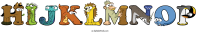 hijklmnop animal word art