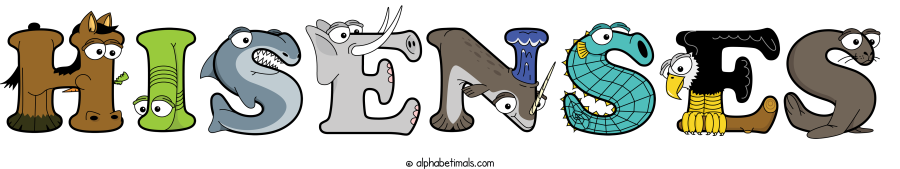 Hisenses animal word art spelling Hisenses with Alphabetimals - cartoon alphabet animals