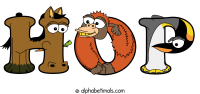 hop animal word art