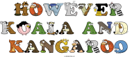 However Koala And  Kangaroo animal word art