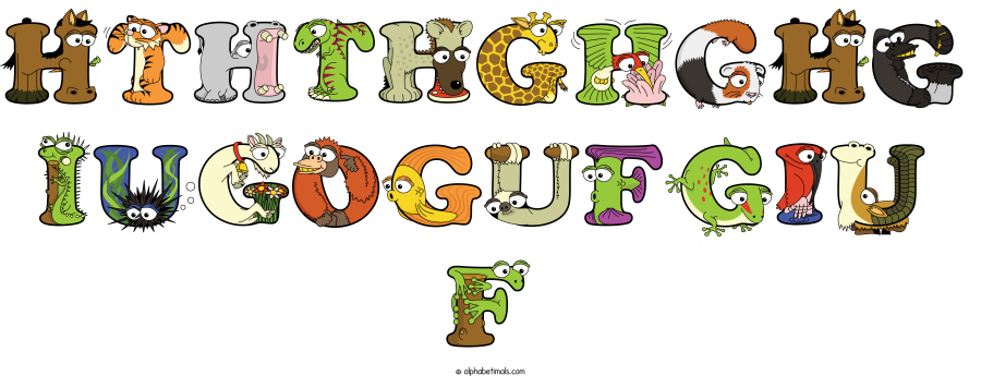 Hththghghg Iugogufgiu F animal word art spelling Hththghghg Iugogufgiu F with Alphabetimals - cartoon alphabet animals