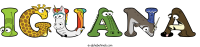 iguana animal word art