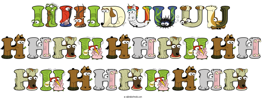 Iiiiiduuuu Hhhhhhhhhh Hhhhhhhhh animal word art spelling Iiiiiduuuu Hhhhhhhhhh Hhhhhhhhh with Alphabetimals - cartoon alphabet animals