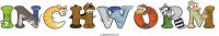 inchworm animal word art