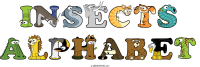 insects-alphabet spelled using animal alphabet letters