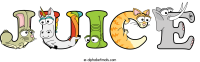 juice animal word art