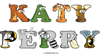 Katy Perry animal word art