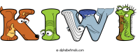 kiwi animal word art