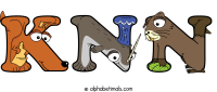 knn spelled using animal alphabet letters