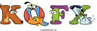 kqfx spelled using animal alphabet letters