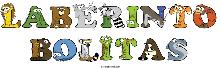 Laberinto Bolitas animal word art spelling Laberinto Bolitas with Alphabetimals - cartoon alphabet animals