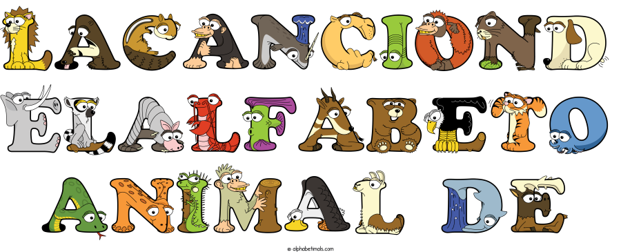Lacanciond Elalfabeto Animal De animal word art spelling Lacanciond Elalfabeto Animal De with Alphabetimals - cartoon alphabet animals