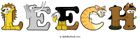 leech animal word art