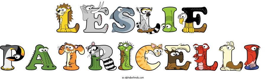 Leslie Patricelli animal word art spelling Leslie Patricelli with Alphabetimals - cartoon alphabet animals