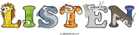 Listen animal word art