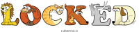 locked animal word art