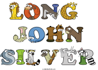 long--john-silver spelled using animal alphabet letters