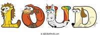 loud animal word art