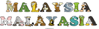 malaysia-malayasia spelled using animal alphabet letters