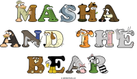 masha-and-the-bear animal word art