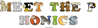 meet-the-p-honics spelled using animal alphabet letters