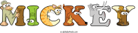 mickey animal word art