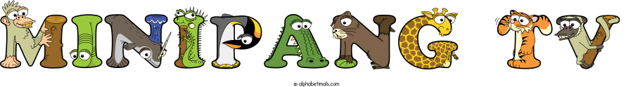Minipang Tv animal word art spelling Minipang Tv with Alphabetimals - cartoon alphabet animals