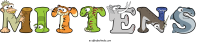 mittens animal word art