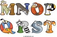 mnop-qrst animal word art