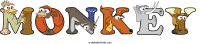 monkey animal word art