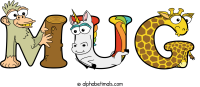 mug animal word art