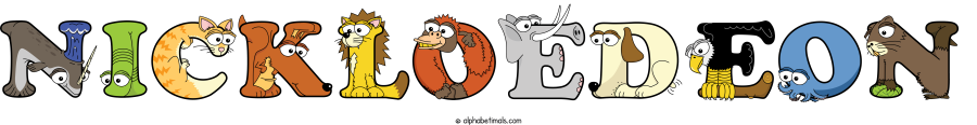Nickloedeon animal word art spelling Nickloedeon with Alphabetimals - cartoon alphabet animals