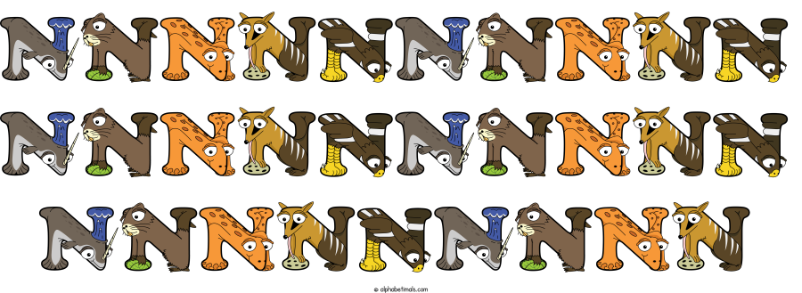 Nnnnnnnnnn Nnnnnnnnnn Nnnnnnnnn animal word art spelling Nnnnnnnnnn Nnnnnnnnnn Nnnnnnnnn with Alphabetimals - cartoon alphabet animals
