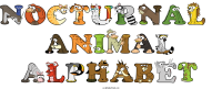 nocturnal--animal-alphabet animal word art