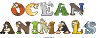 Ocean Animals animal word art