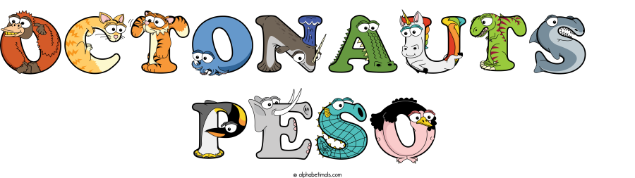 Octonauts  Peso animal word art spelling Octonauts  Peso with Alphabetimals - cartoon alphabet animals