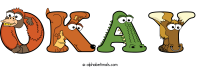 okay animal word art