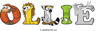 ollie animal word art