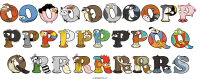 oooooooopp-ppppppppqq-qrrrrrrrs spelled using animal alphabet letters