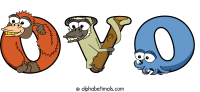 ovo spelled using animal alphabet letters
