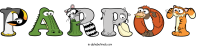 parrot animal word art