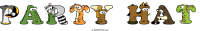 party-hat animal word art
