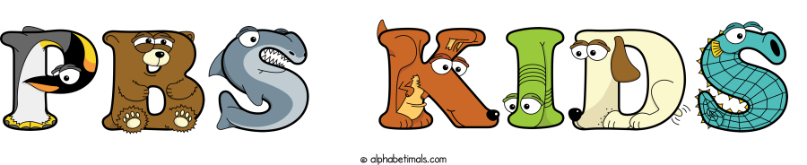 Pbs Kids animal word art spelling Pbs Kids with Alphabetimals - cartoon alphabet animals