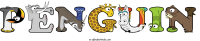 penguin animal word art