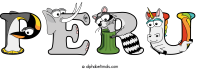peru animal word art
