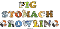 pig--stomach--growling animal word art