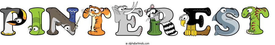 Pinterest animal word art spelling Pinterest with Alphabetimals - cartoon alphabet animals