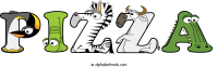 pizza animal word art