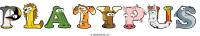 platypus animal word art